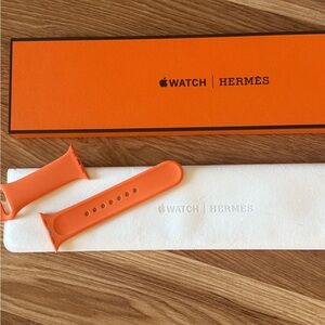 Hermès Orange Apple Watch Band - Silicone 42 mm sport strap NEW